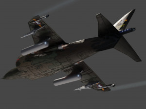 Hawker harrier lowpoly jet fighter Modelo 3D