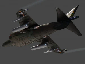 Caccia a reazione lowpoly Hawker Harrier Modello 3D