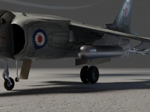 Caccia a reazione lowpoly Hawker Harrier Modello 3D