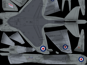 Hawker harrier lowpoly jet fighter Modelo 3D