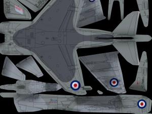 Caccia a reazione lowpoly Hawker Harrier Modello 3D