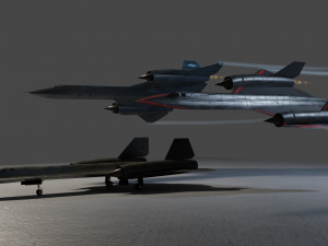 Lockheed sr-71 blackbird lowpoly military jet Modelo 3D