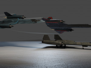 Lockheed sr-71 blackbird lowpoly military jet Modelo 3D
