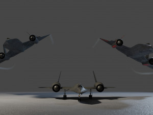 Lockheed sr-71 blackbird lowpoly military jet Modelo 3D