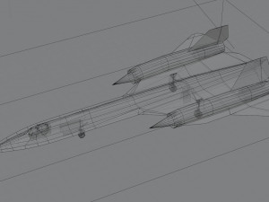 Lockheed sr-71 blackbird lowpoly military jet Modelo 3D