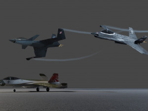 A90 sanda lowpoly concept jet fighter 3D 模型