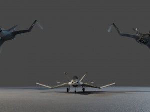A90 sanda lowpoly concept jet fighter 3D 模型