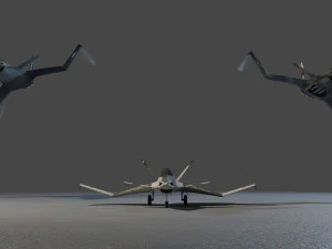 A90 sanda lowpoly concept jet fighter 3D Model