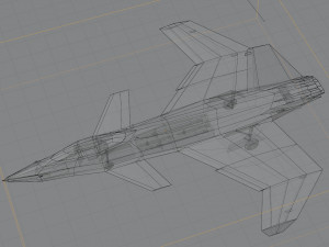 A90 sanda lowpoly concept jet fighter 3D 模型