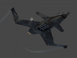 A90 sanda lowpoly concept jet fighter 3D 模型