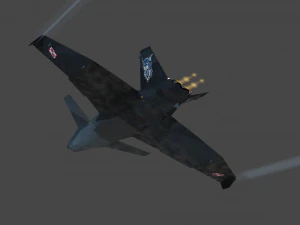 A90 sanda lowpoly concept jet fighter 3D Model