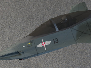 A90 sanda lowpoly concept jet fighter 3D 模型