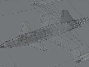 A90 sanda lowpoly concept jet fighter 3D 模型