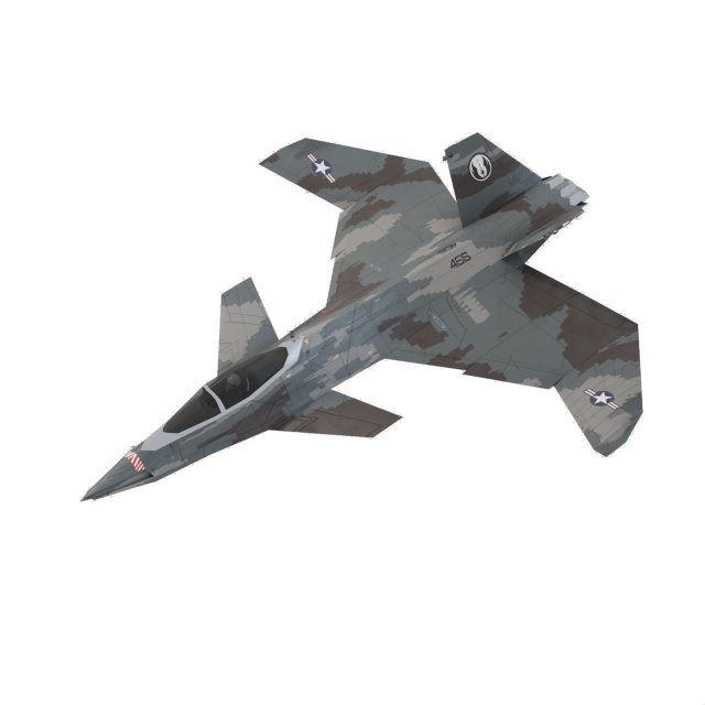 A90 sanda lowpoly concept jet fighter 3D 模型 .c4d .max .obj .3ds .fbx .stl .blend 