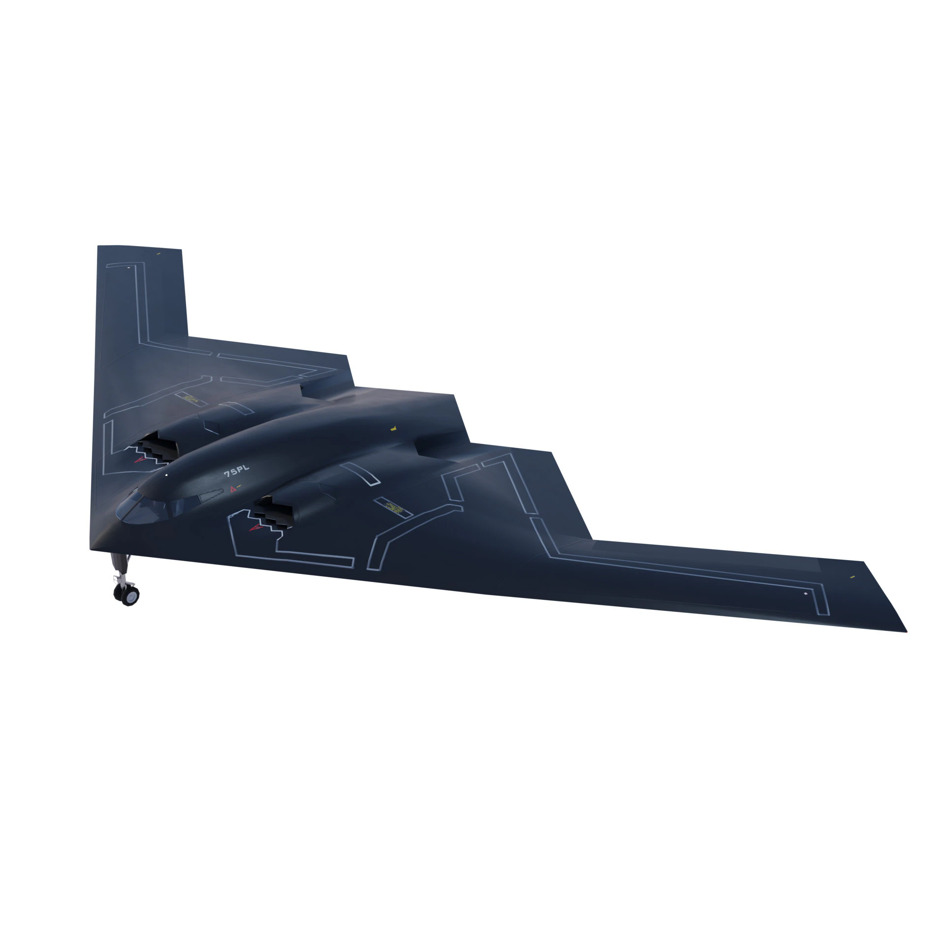 Northrop Grumman B-2 Spirit stealth bomber 3D Model .c4d .max .obj .3ds .fbx .stl .blend