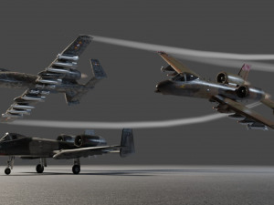 Fairchild Republic A-10 Thunderbolt attack plane Modèle 3D