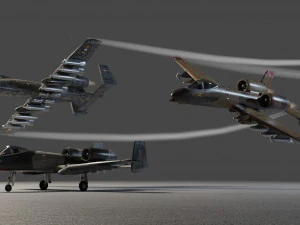 Fairchild Republic A-10 Thunderbolt attack plane 3D Model