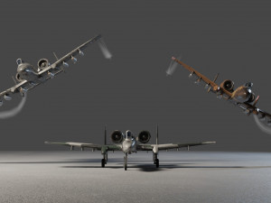 Fairchild Republic A-10 Thunderbolt attack plane Modèle 3D