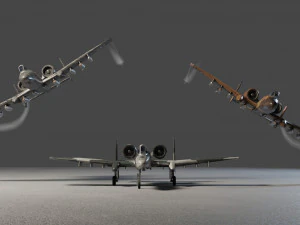 Fairchild Republic A-10 Thunderbolt attack plane 3D Model