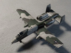 Fairchild Republic A-10 Thunderbolt attack plane 3D Model