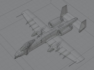 Fairchild Republic A-10 Thunderbolt attack plane Modèle 3D