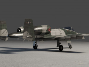 Fairchild Republic A-10 Thunderbolt attack plane Modèle 3D