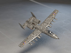Fairchild Republic A-10 Thunderbolt attack plane Modèle 3D