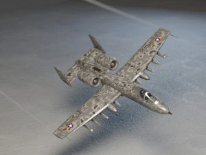 Fairchild Republic A-10 Thunderbolt attack plane 3D Model