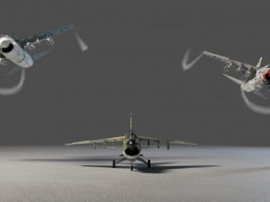 LTV A-7 Corsair II lowpoly attack plane 3D Модель