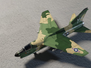LTV A-7 Corsair II lowpoly attack plane 3D Модель