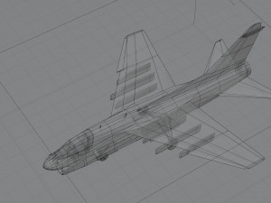 LTV A-7 Corsair II lowpoly attack plane 3D Модель