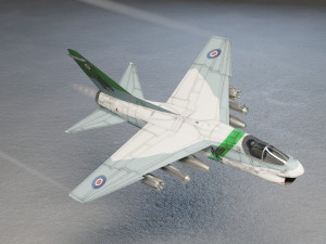LTV A-7 Corsair II lowpoly attack plane 3D Модель