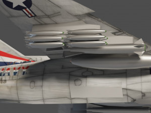 LTV A-7 Corsair II lowpoly attack plane 3D Модель