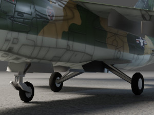 LTV A-7 Corsair II lowpoly attack plane 3D Модель