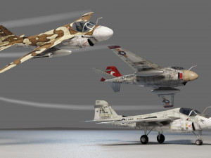 Grumman A-6 Intruder lowpoly attack plane 3D Модель