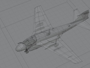 Grumman A-6 Intruder lowpoly attack plane 3D Модель
