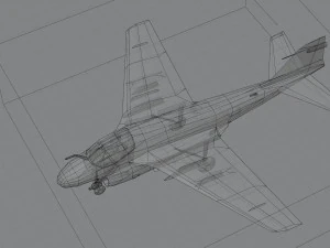 Grumman A-6 Intruder lowpoly attack plane 3D Model