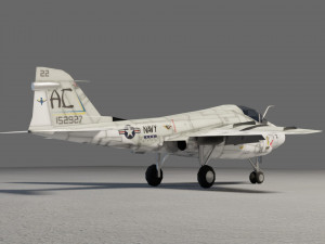 Grumman A-6 Intruder lowpoly attack plane 3D Модель