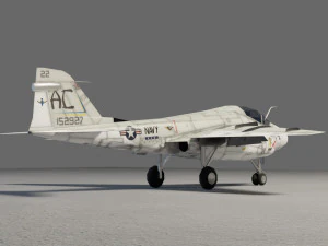 Grumman A-6 Intruder lowpoly attack plane 3D Model