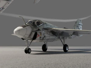 Grumman A-6 Intruder lowpoly attack plane 3D Model