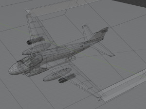 Grumman A-6 Intruder lowpoly attack plane 3D Модель