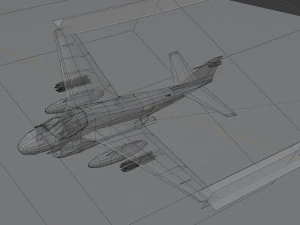 Grumman A-6 Intruder lowpoly attack plane 3D Model