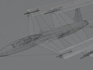 IAI Sparrow X lowpoly concept fighter 3D Model