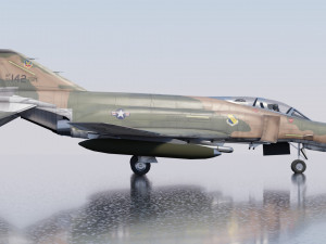 Mcdonnell Douglass F-4E Phantom jet fighter 3D Модель