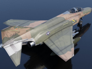 Mcdonnell Douglass F-4E Phantom jet fighter 3D Модель