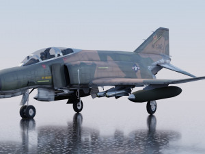 Mcdonnell Douglass F-4E Phantom jet fighter 3D Модель