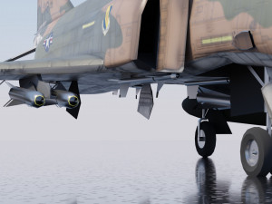 Mcdonnell Douglass F-4E Phantom jet fighter 3D Модель