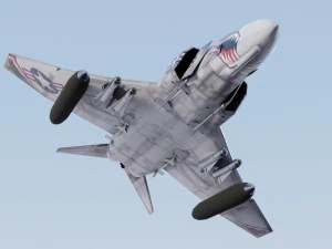 Mcdonnell Douglass F-4E Phantom jet fighter 3D Model