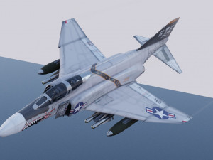 Mcdonnell Douglass F-4E Phantom jet fighter 3D Модель