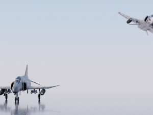 Mcdonnell Douglass F-4E Phantom jet fighter 3D Модель